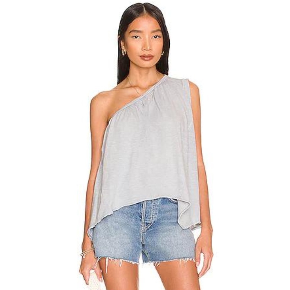 Free People We The Free Spring Break One Shoulder Top, Grey, Size XL